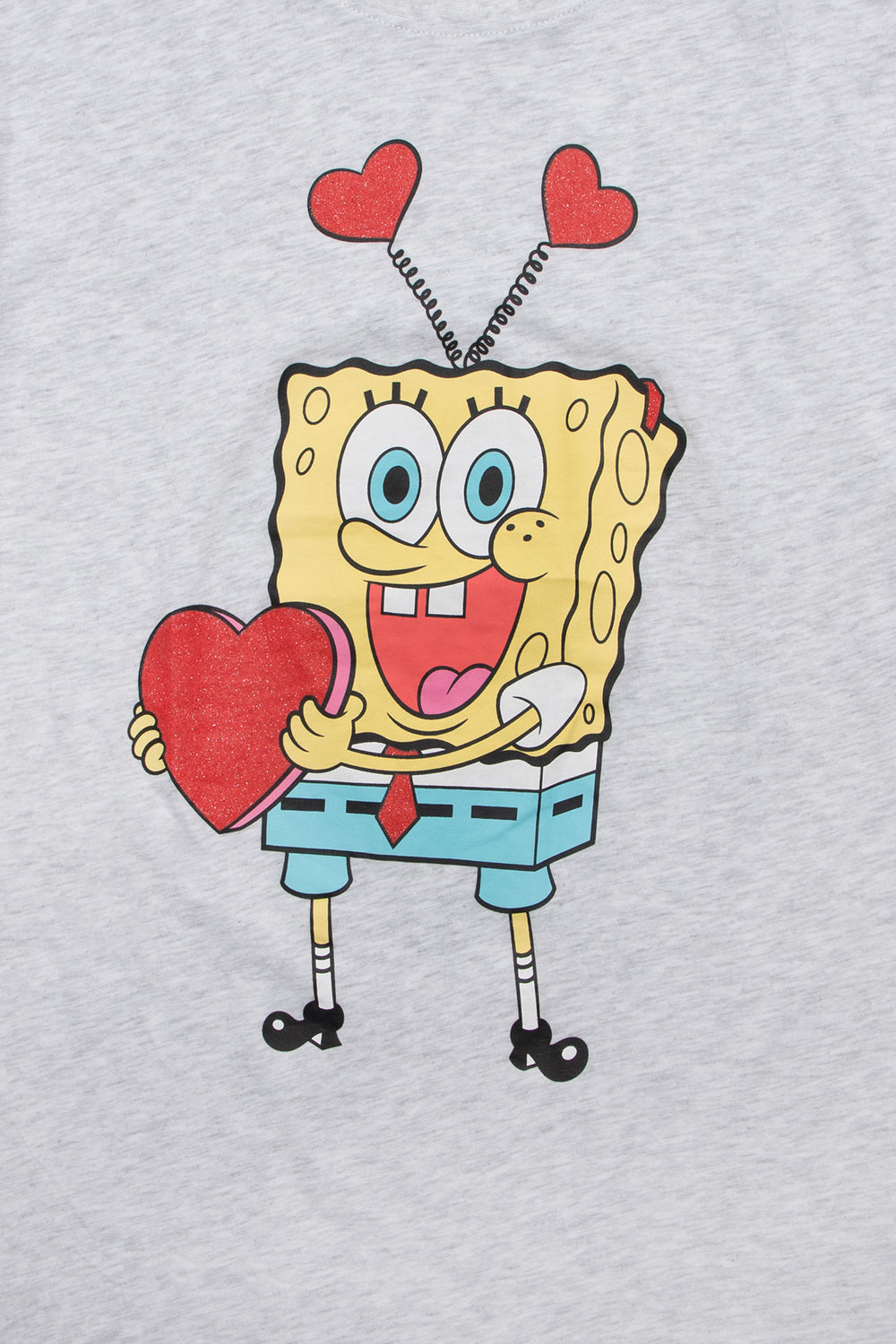 SpongeBob Glitter Heart Graphic Boyfriend Tee SpongeBob Glitter Heart Graphic Boyfriend Tee
