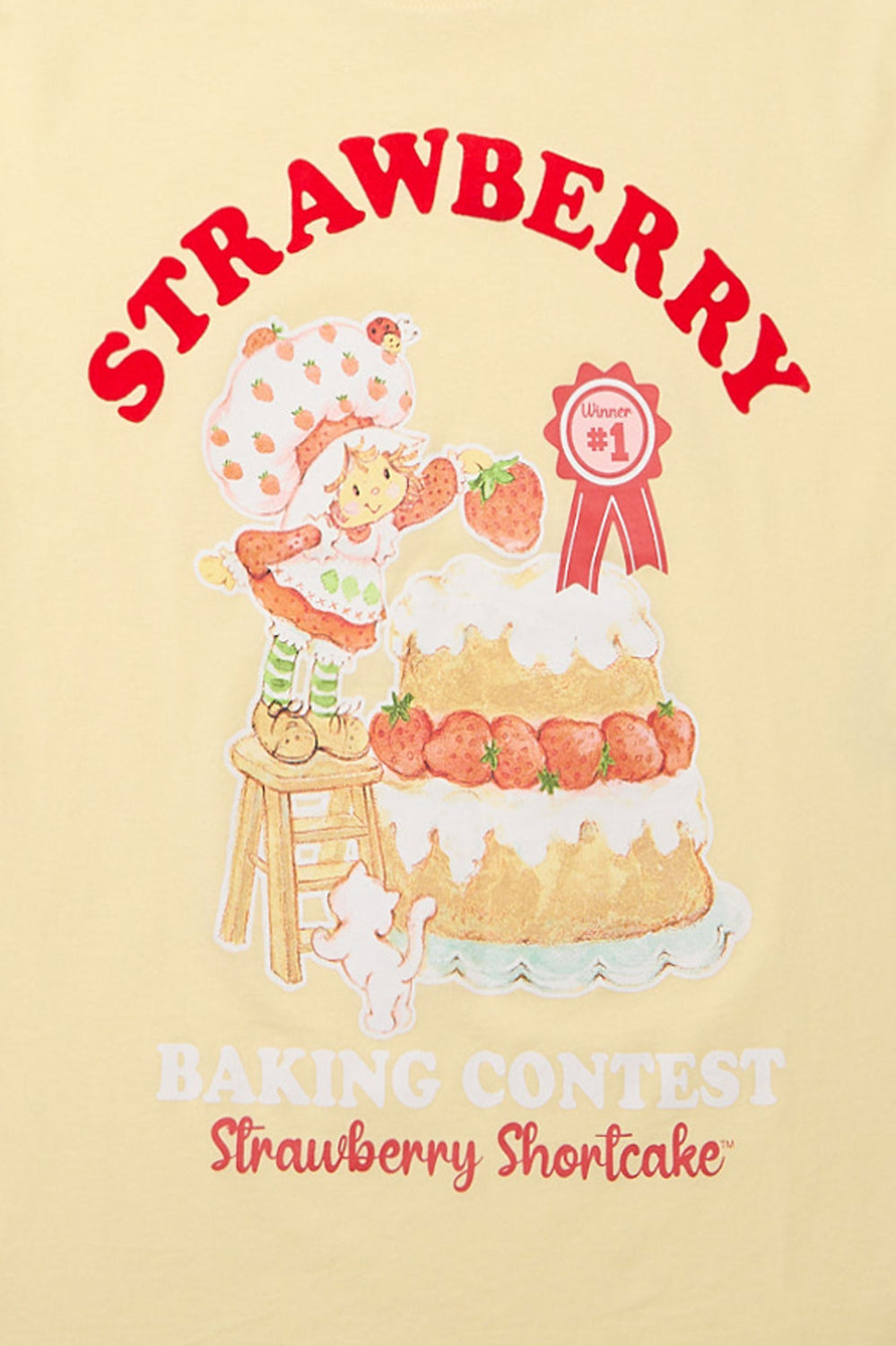 Strawberry Shortcake Baking Contest Graphic Boyfriend Tee Strawberry Shortcake Baking Contest Graphic Boyfriend Tee