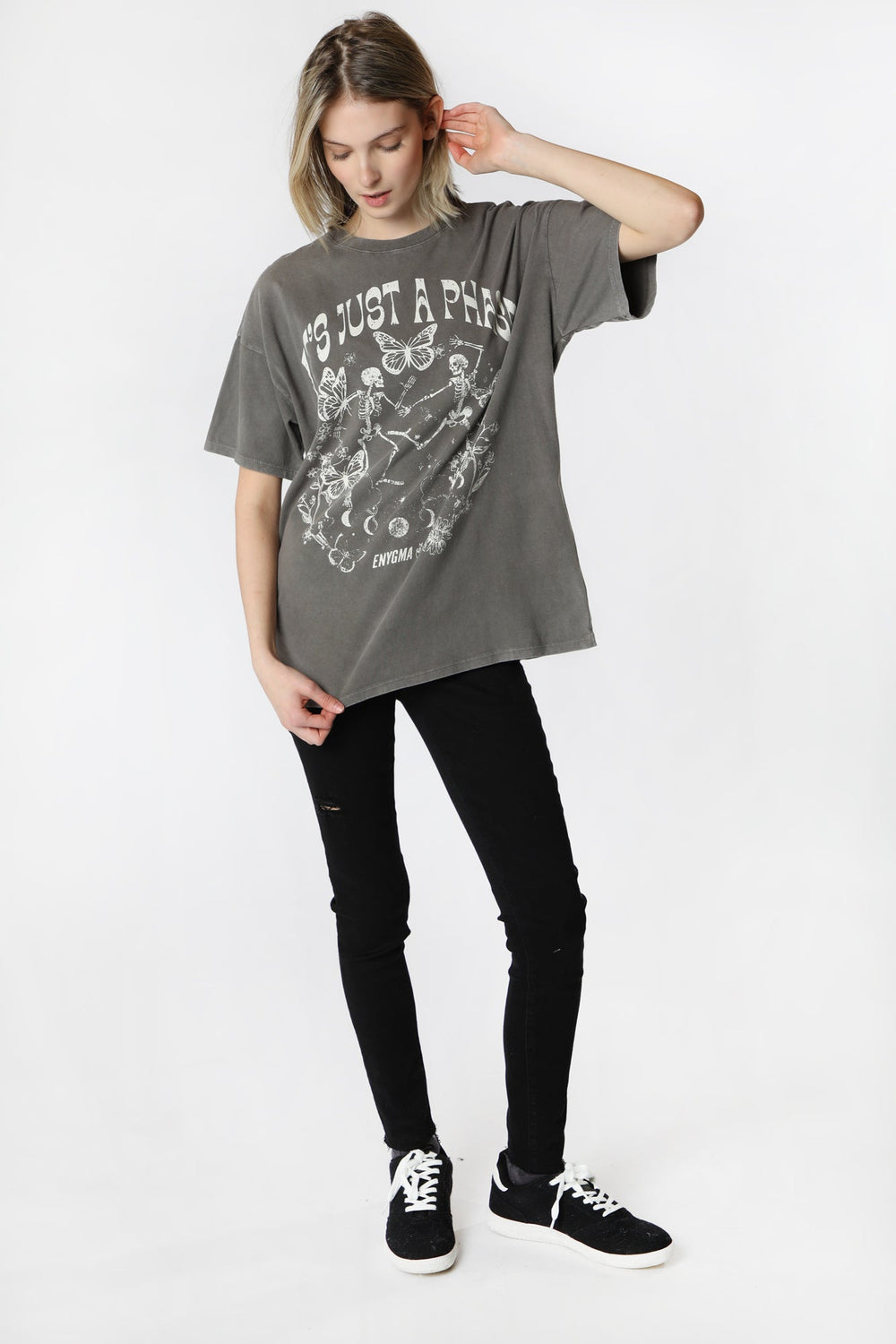 Womens Enygma Just a Phase Oversized T-Shirt Womens Enygma Just a Phase Oversized T-Shirt