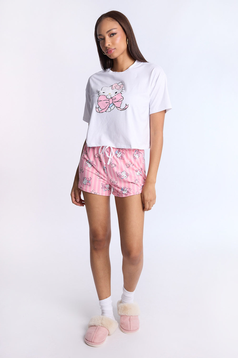 Hello Kitty Bow 2-Piece Pajama Tee & Short Set Hello Kitty Bow 2-Piece Pajama Tee & Short Set