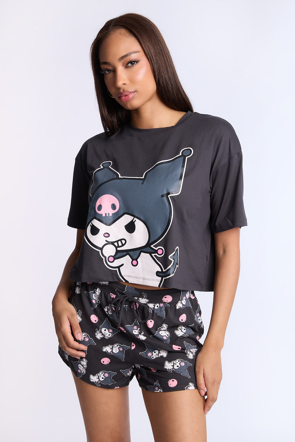 Kuromi 2-Piece Pajama Tee & Short Set Kuromi 2-Piece Pajama Tee & Short Set