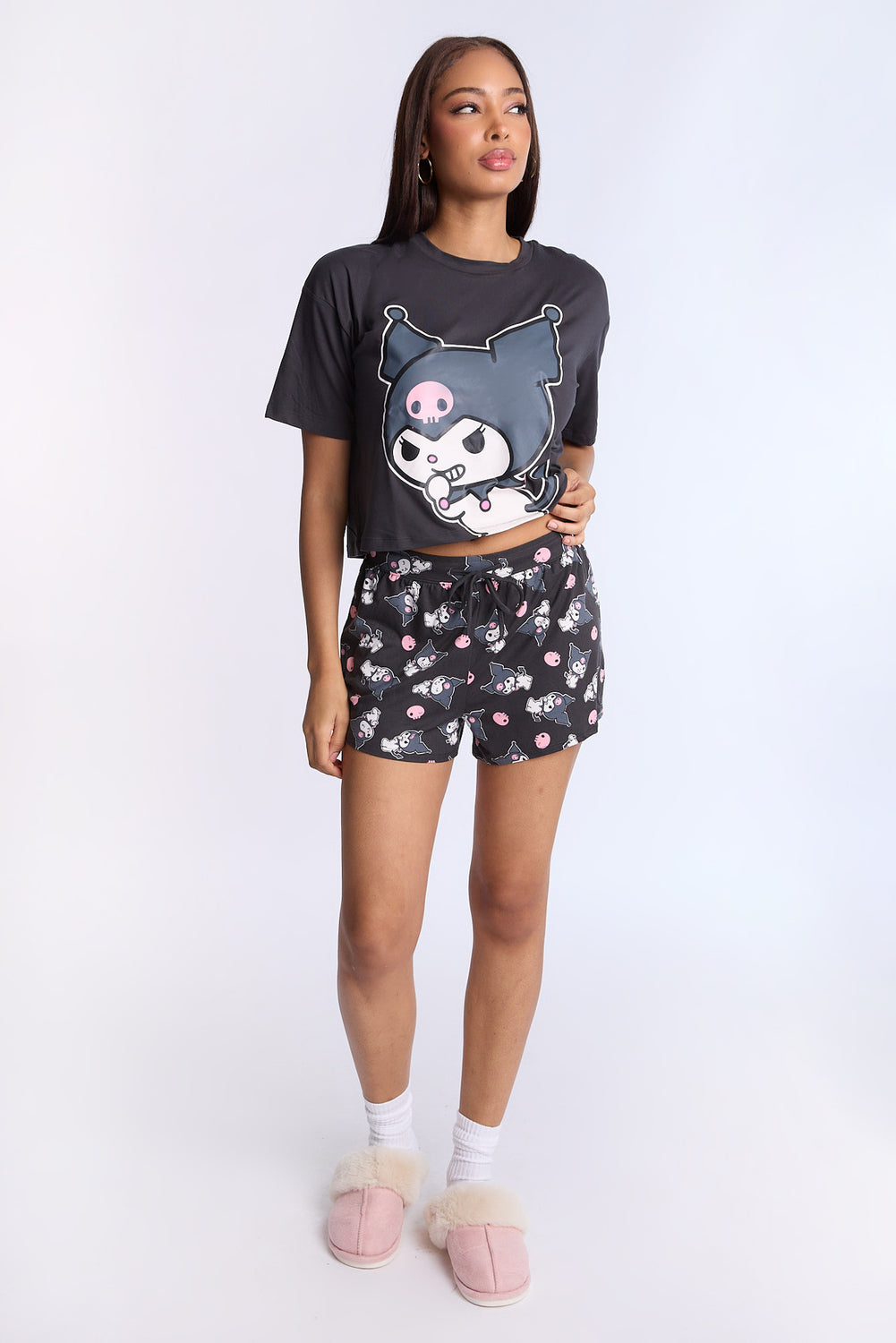 Kuromi 2-Piece Pajama Tee & Short Set Kuromi 2-Piece Pajama Tee & Short Set