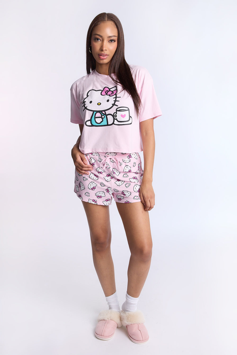 Ensemble de pyjamas 2 pièces café Hello Kitty Ensemble de pyjamas 2 pièces café Hello Kitty