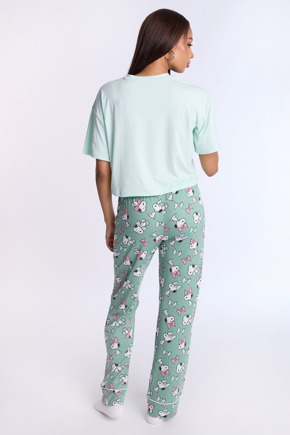 Snoopy Bow 2-Piece Pajama Tee & Pant Set Snoopy Bow 2-Piece Pajama Tee & Pant Set