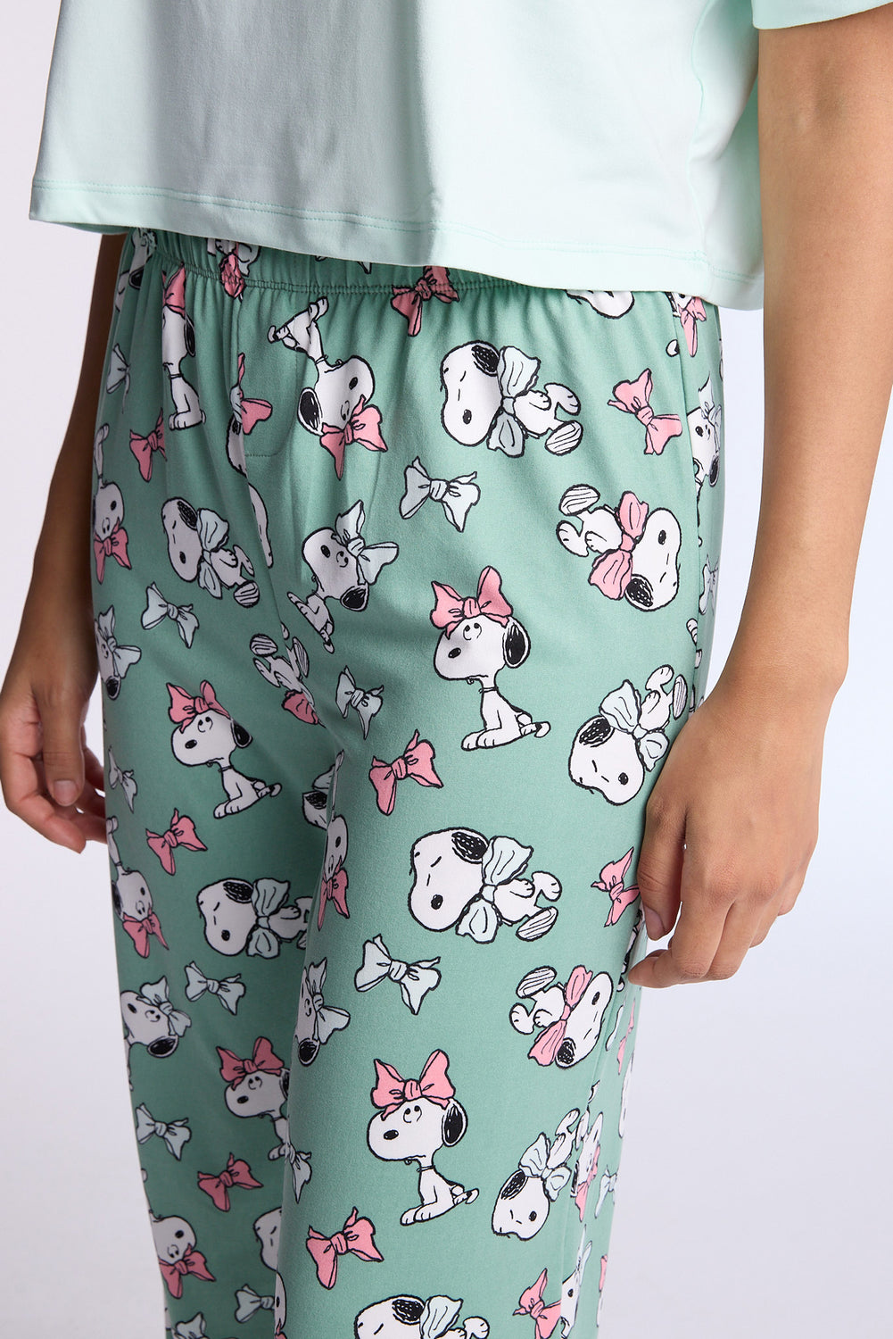 Snoopy Bow 2-Piece Pajama Tee & Pant Set Snoopy Bow 2-Piece Pajama Tee & Pant Set