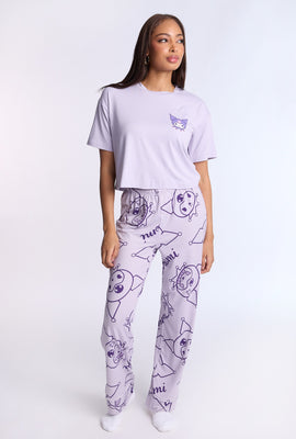 Kuromi 2-Piece Pajama Tee & Pant Set