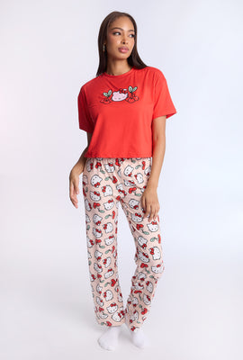 Hello Kitty Cherry 2-Piece Pajama Tee & Pant Set