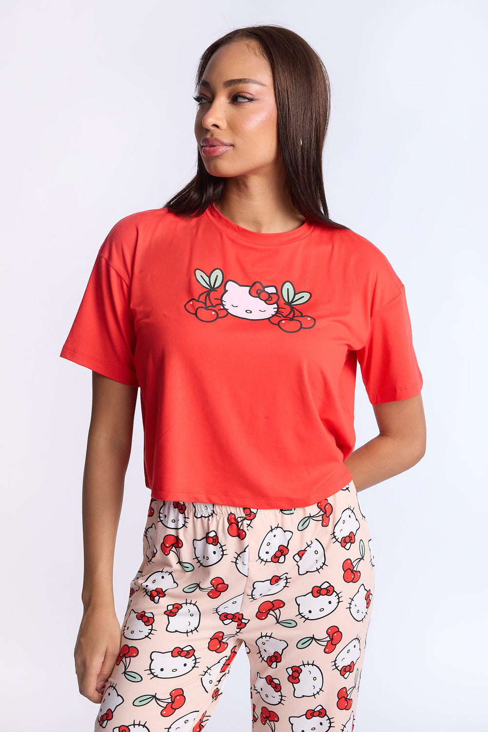 Hello Kitty Cherry 2-Piece Pajama Tee & Pant Set Hello Kitty Cherry 2-Piece Pajama Tee & Pant Set