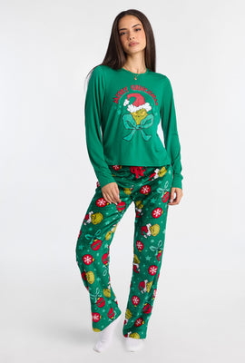 Ensemble de pyjama 2 pièces imprimé Merry Grinchmas