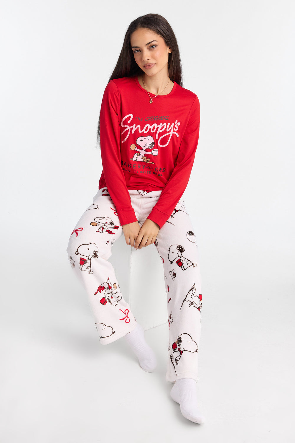 Ensemble de pyjama 2 pièces imprimé Snoopy Ensemble de pyjama 2 pièces imprimé Snoopy