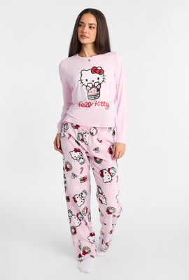 Ensemble de pyjama 2 pièces imprimé flocon de neige Hello Kitty