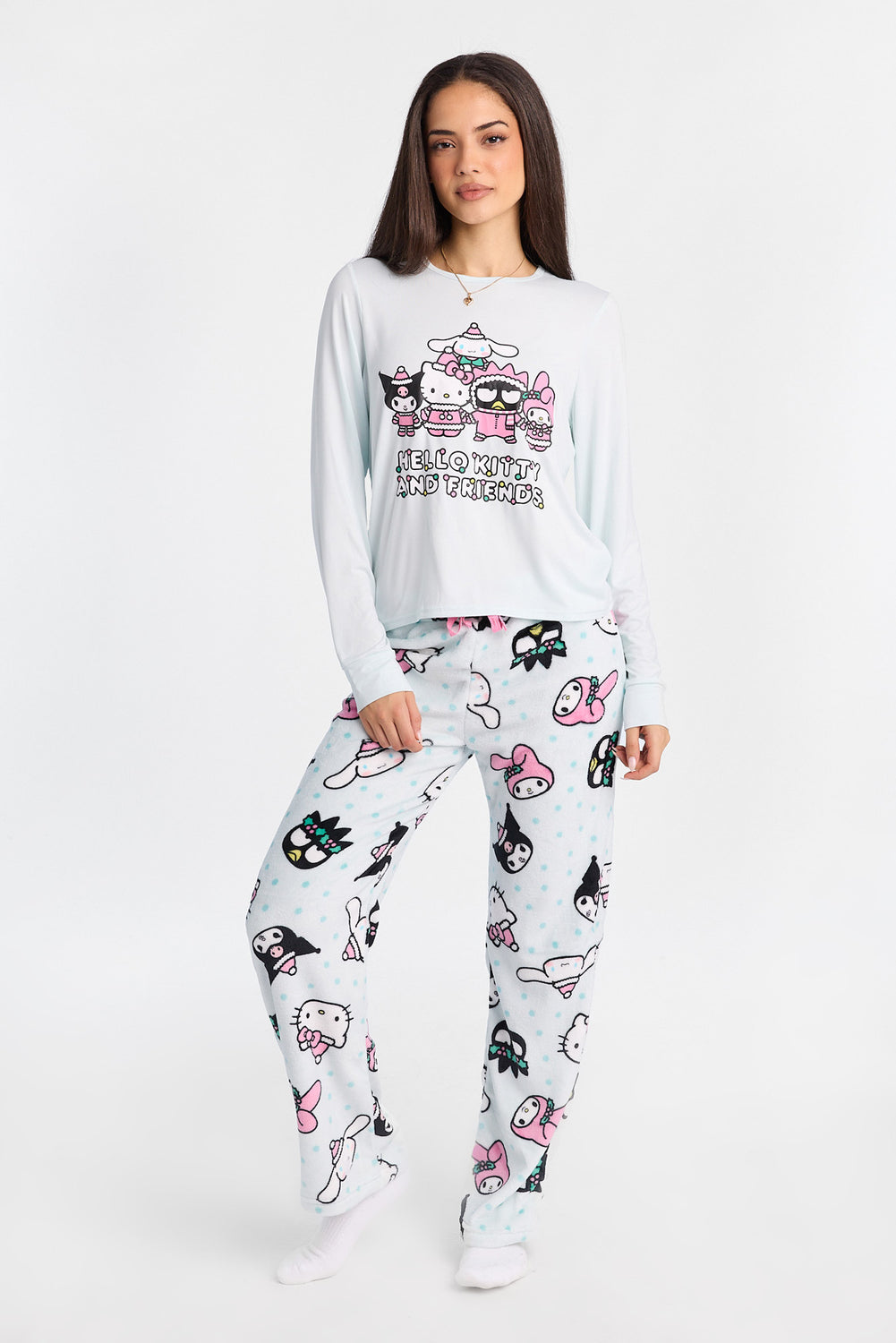 Ensemble de pyjama 2 pièces imprimé Hello Kitty And Friends Ensemble de pyjama 2 pièces imprimé Hello Kitty And Friends