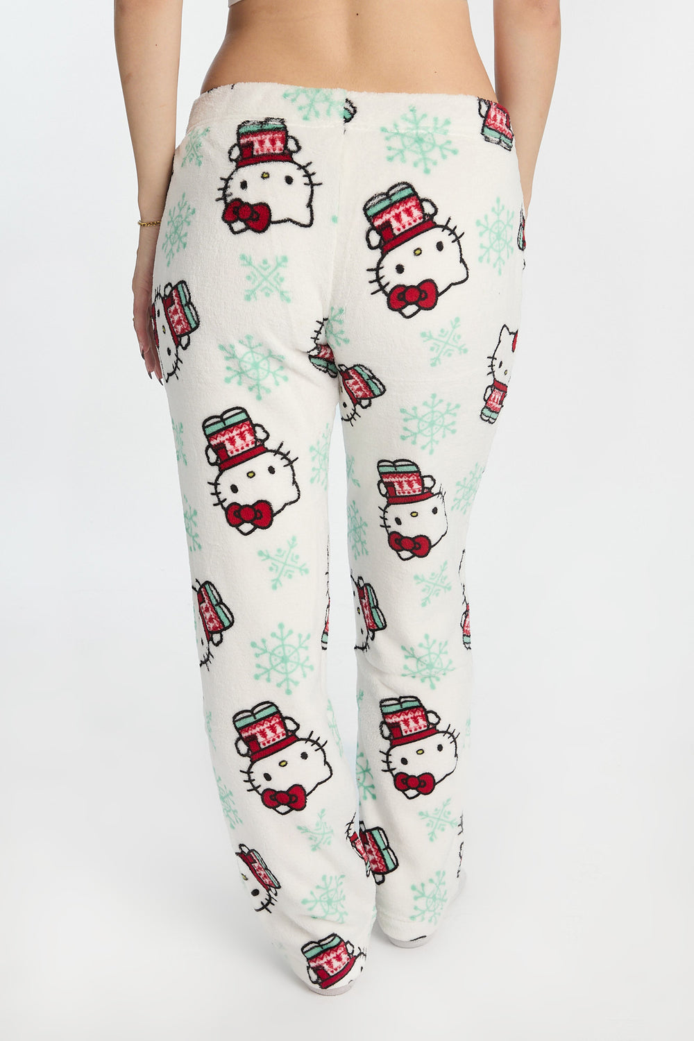 Pantalon de pyjama en peluche flocon de neige Hello Kitty Pantalon de pyjama en peluche flocon de neige Hello Kitty