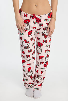 Pantalon de pyjama en peluche bas de Noël Hello Kitty