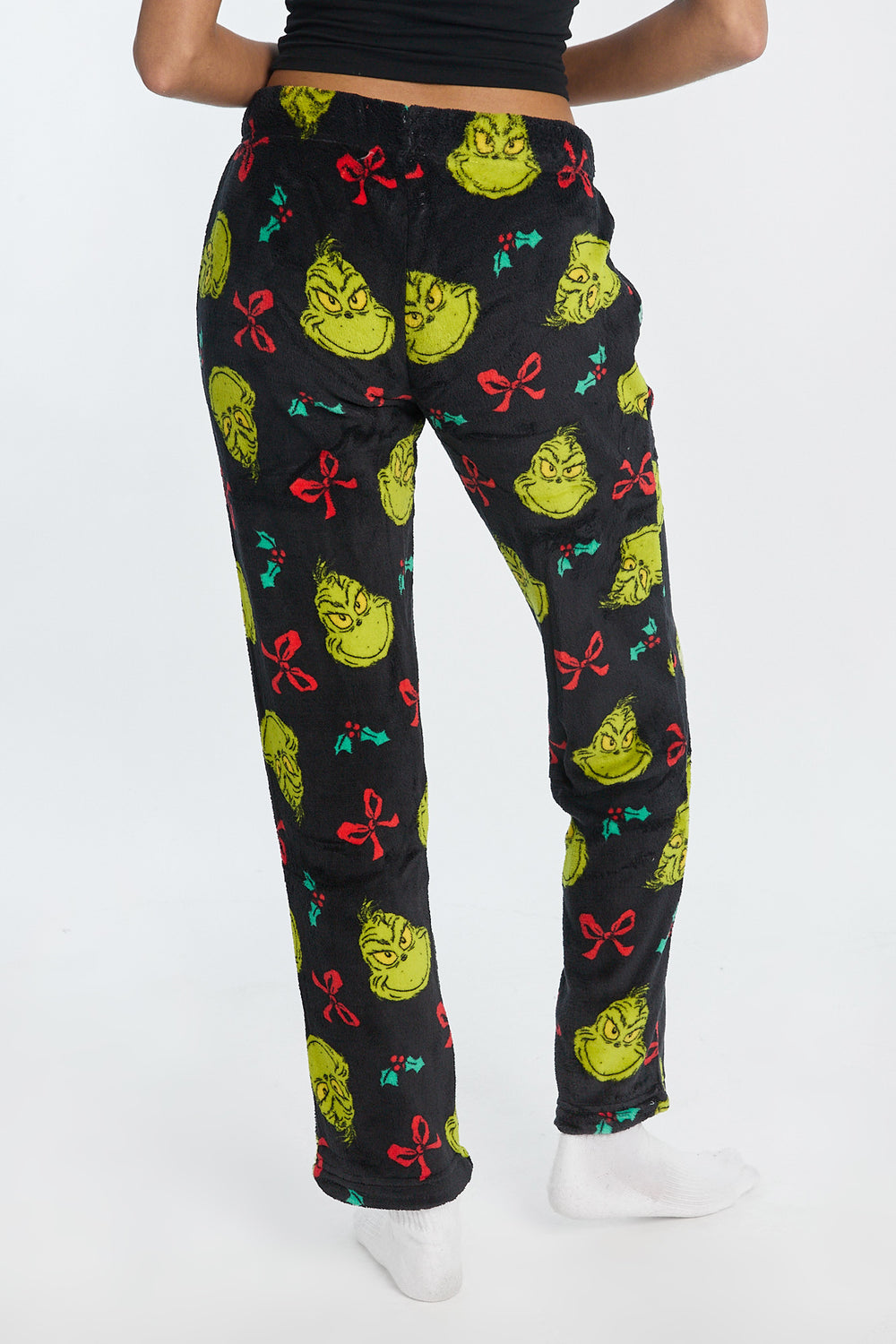 Pantalon de pyjama en peluche noeuds de Noël The Grinch Pantalon de pyjama en peluche noeuds de Noël The Grinch