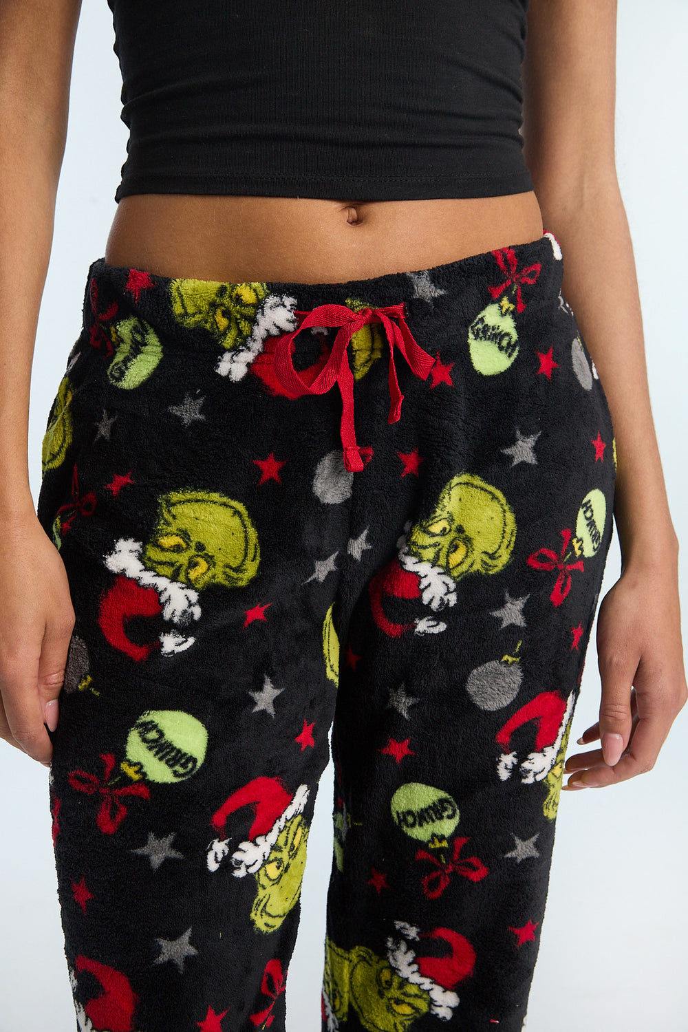 Pantalon de pyjama en peluche boules de Noël The Grinch Pantalon de pyjama en peluche boules de Noël The Grinch