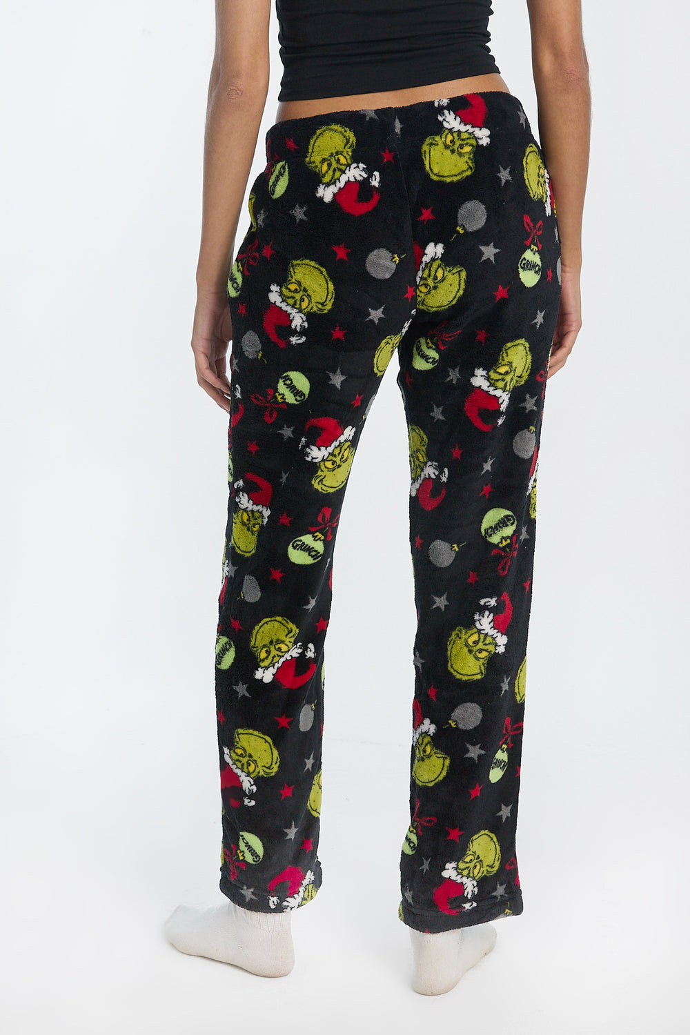 Pantalon de pyjama en peluche boules de Noël The Grinch Pantalon de pyjama en peluche boules de Noël The Grinch
