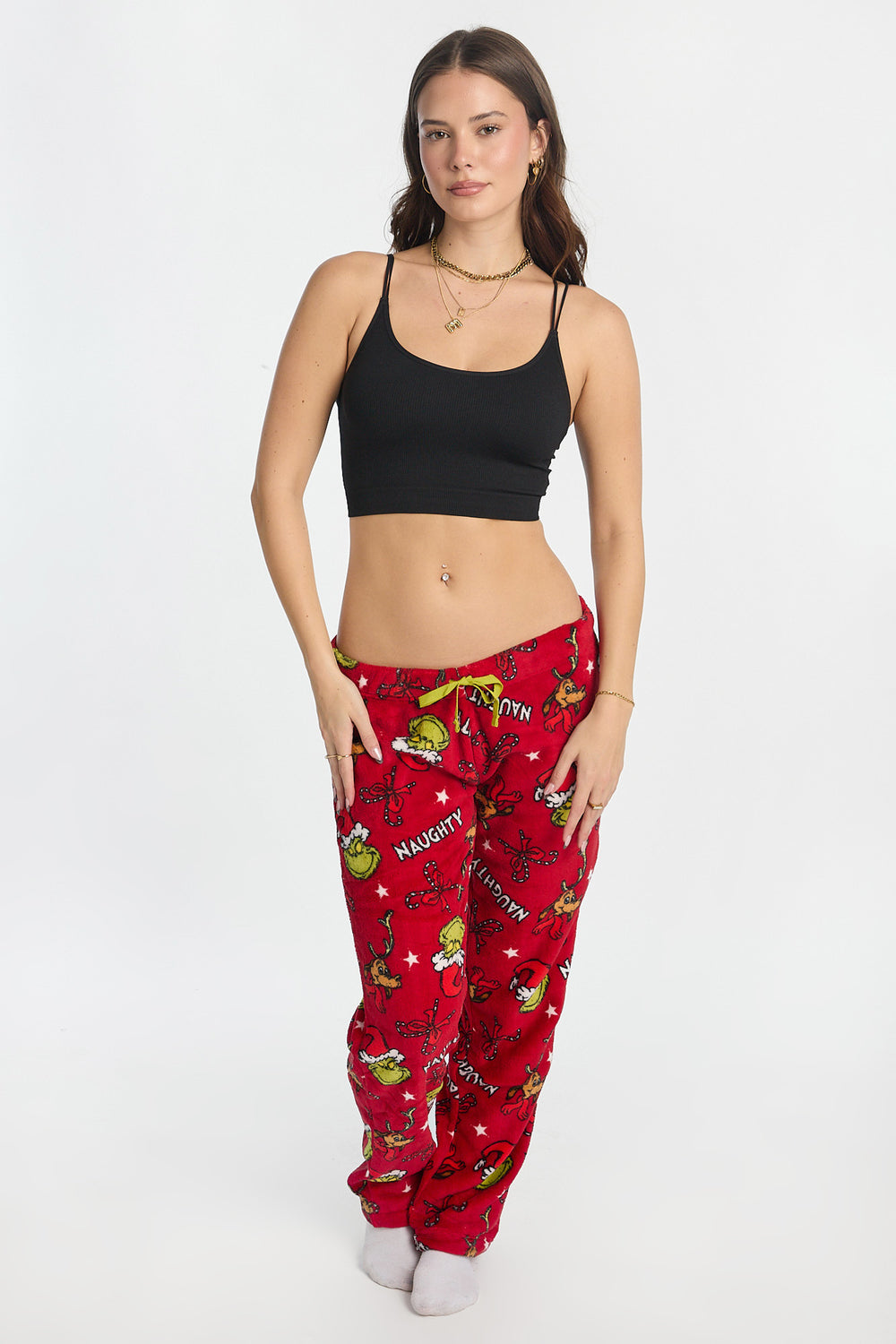 Pantalon de pyjama en peluche imprimé The Grinch Pantalon de pyjama en peluche imprimé The Grinch