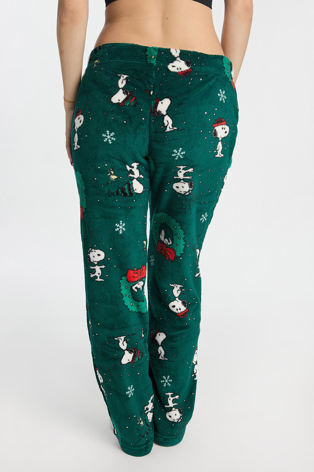 Pantalon de pyjama en peluche couronne de Noël Peanuts Snoopy Pantalon de pyjama en peluche couronne de Noël Peanuts Snoopy