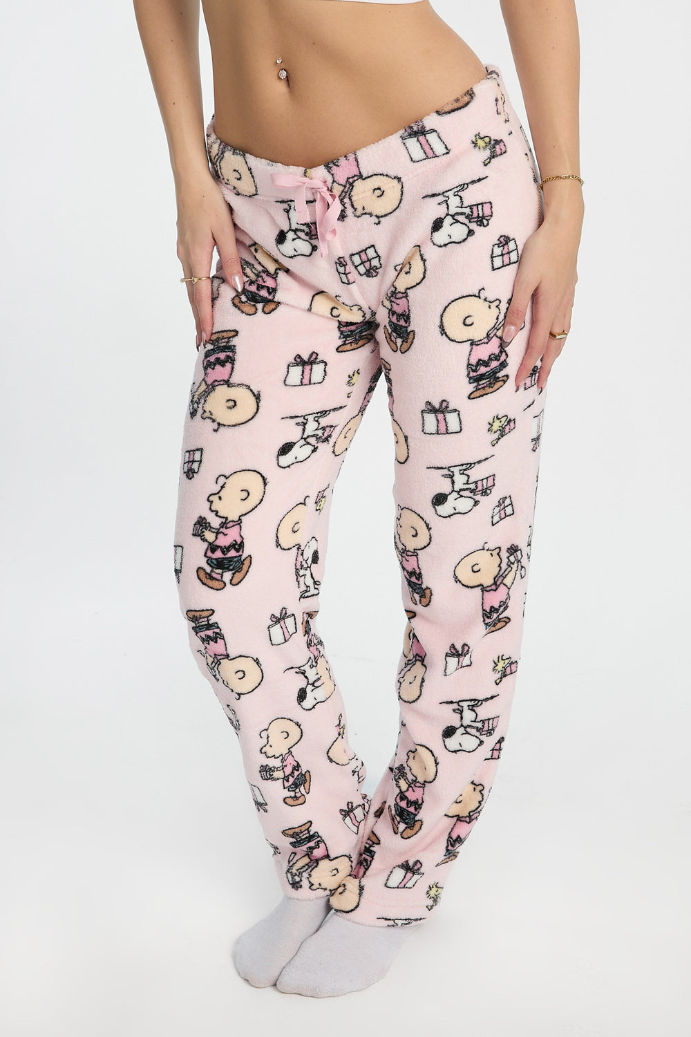Pantalon de pyjama en peluche imprimé cadeaux Peanuts Snoopy Pantalon de pyjama en peluche imprimé cadeaux Peanuts Snoopy