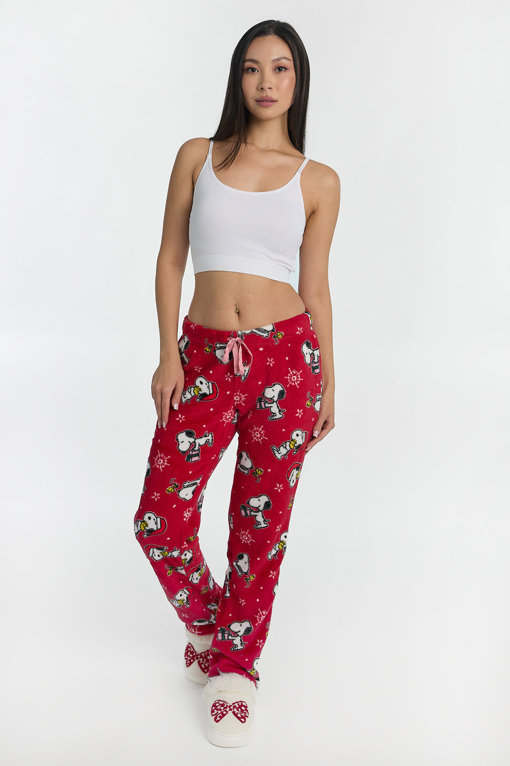Peanuts Snoopy Snowflakes Plush Pajama Pant Peanuts Snoopy Snowflakes Plush Pajama Pant