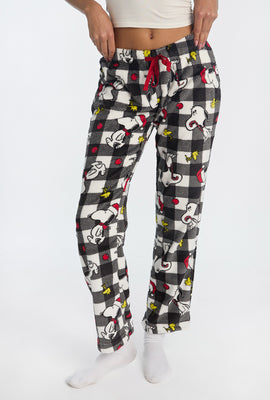 Pantalon de pyjama en peluche à carreaux Peanuts Snoopy