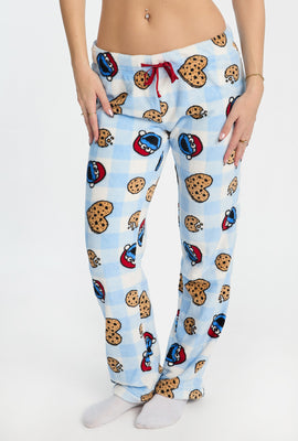 Pantalon de pyjama en peluche imprimé de Noël Cookie Monster
