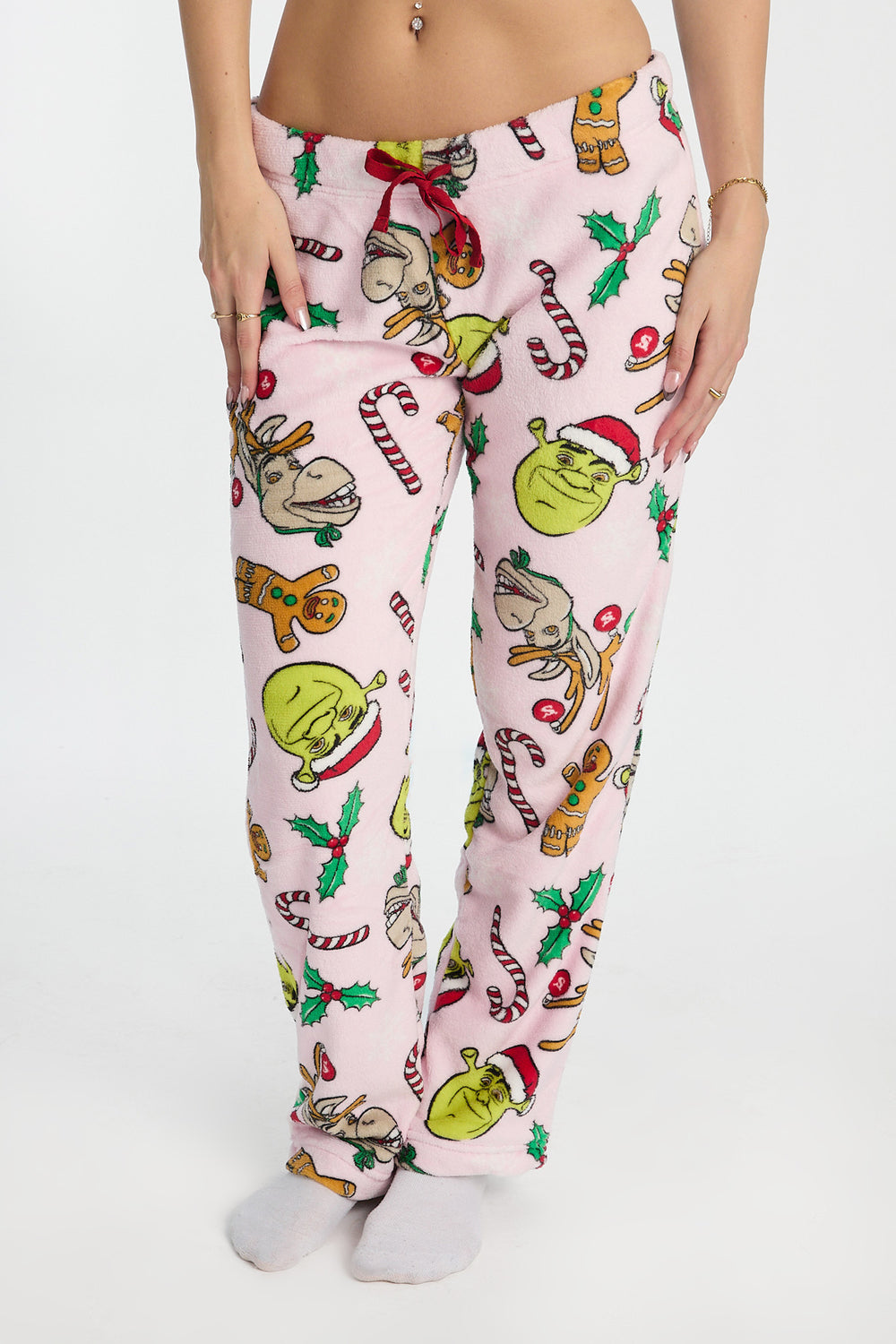 Pantalon de pyjama en peluche imprimé de Noël Shrek Pantalon de pyjama en peluche imprimé de Noël Shrek