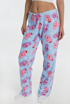 Pantalon de pyjama en peluche imprimé flocons de neige Care Bears