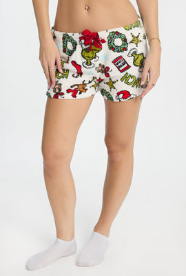 The Grinch Wreath Plush Pajama Shorts