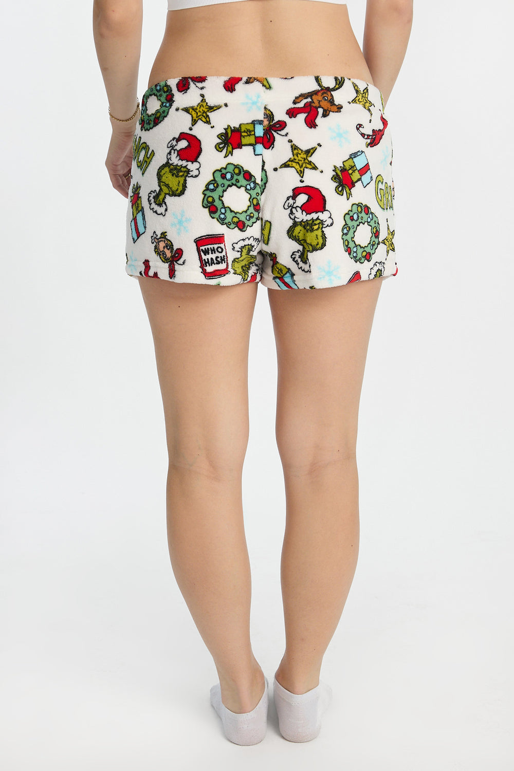 Short de pyjama en peluche couronne de Noël The Grinch Short de pyjama en peluche couronne de Noël The Grinch
