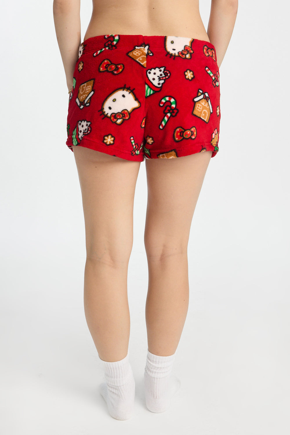 Short de pyjama en peluche canne de Noël Hello Kitty Short de pyjama en peluche canne de Noël Hello Kitty