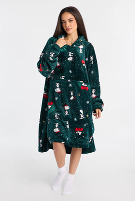Haut à capuchon couverture imprimé couronne de Noël Peanuts Snoopy