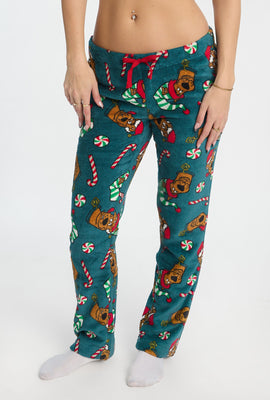 Pantalon de pyjama en peluche imprimé de Noël Scooby-Doo