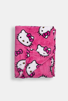 Hello Kitty Bow Plush Blanket