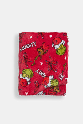 The Grinch Candy Cane Plush Blanket