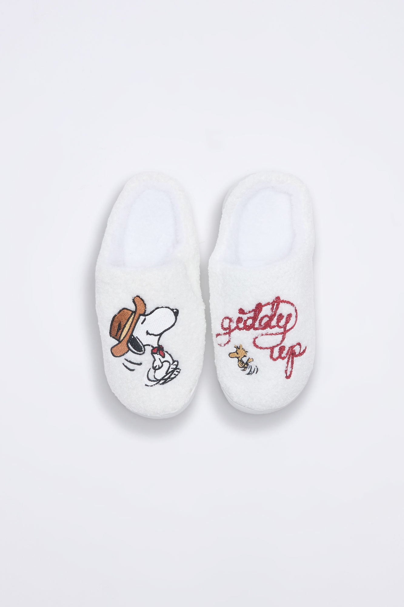 Peanuts Snoopy Giddy Up Slippers - White /