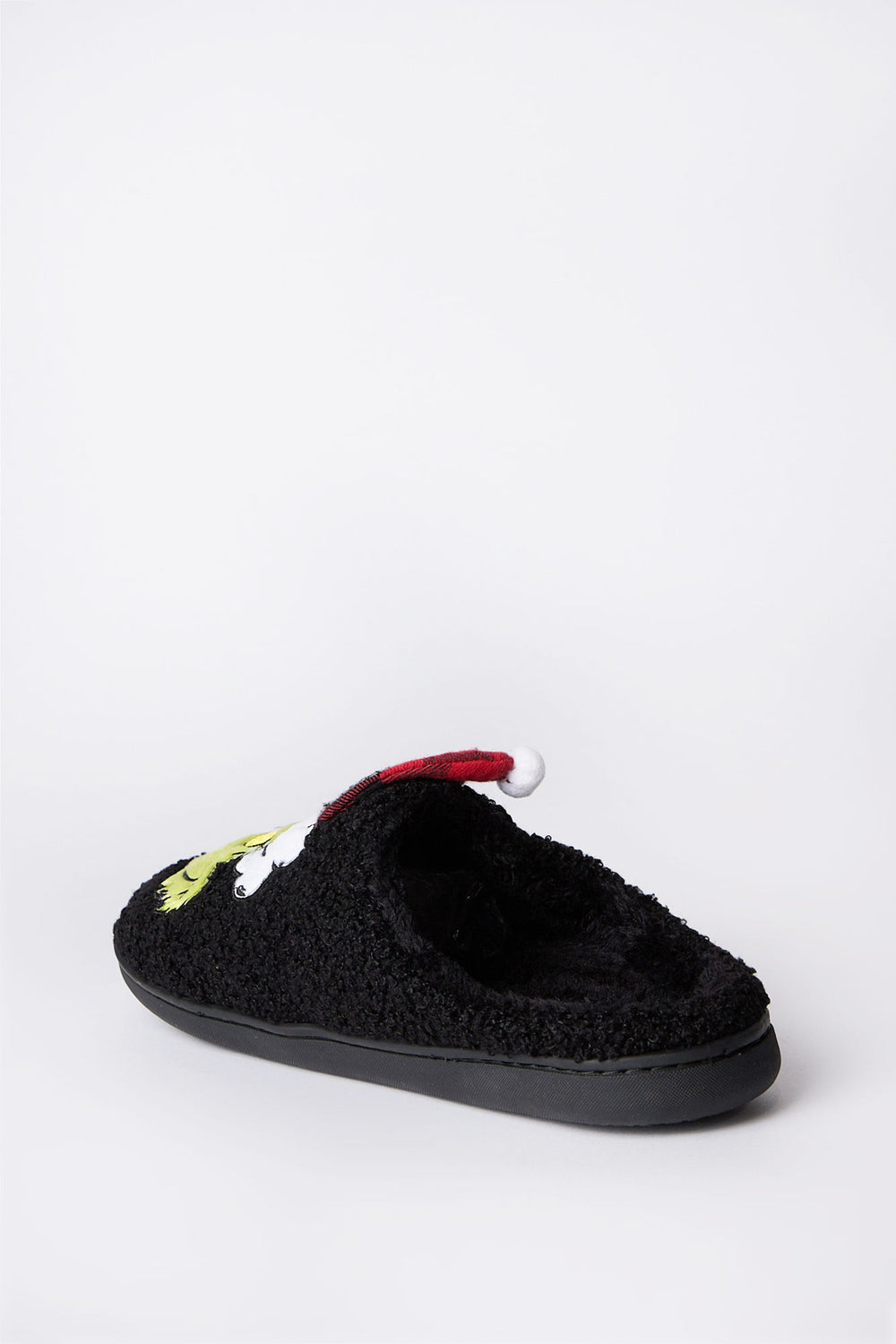 The Grinch Plaid Santa Hat Plush Slippers The Grinch Plaid Santa Hat Plush Slippers