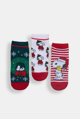 Lot de 3 chaussettes chevilles imprimées Peanuts Snoopy