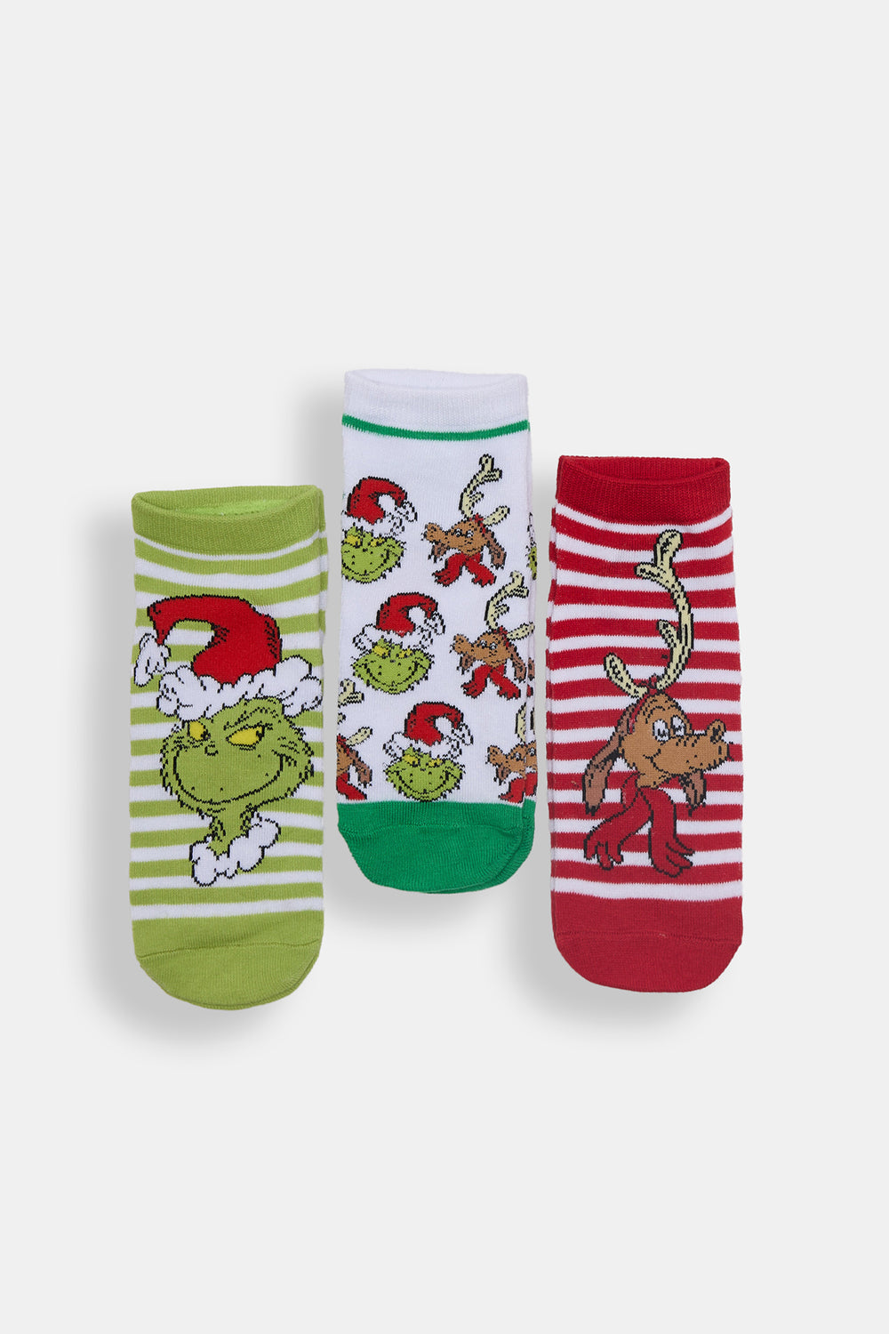 Lot de 3 chaussettes chevilles imprimées The Grinch Lot de 3 chaussettes chevilles imprimées The Grinch