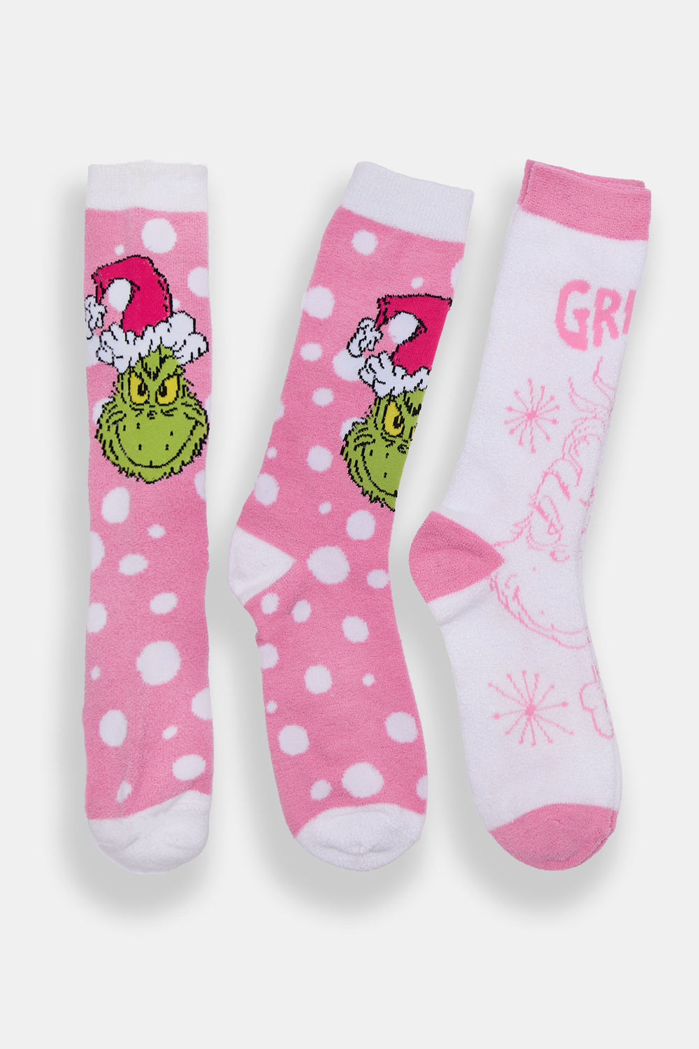 The Grinch 2-Pack Cozy Pink Crew Socks The Grinch 2-Pack Cozy Pink Crew Socks