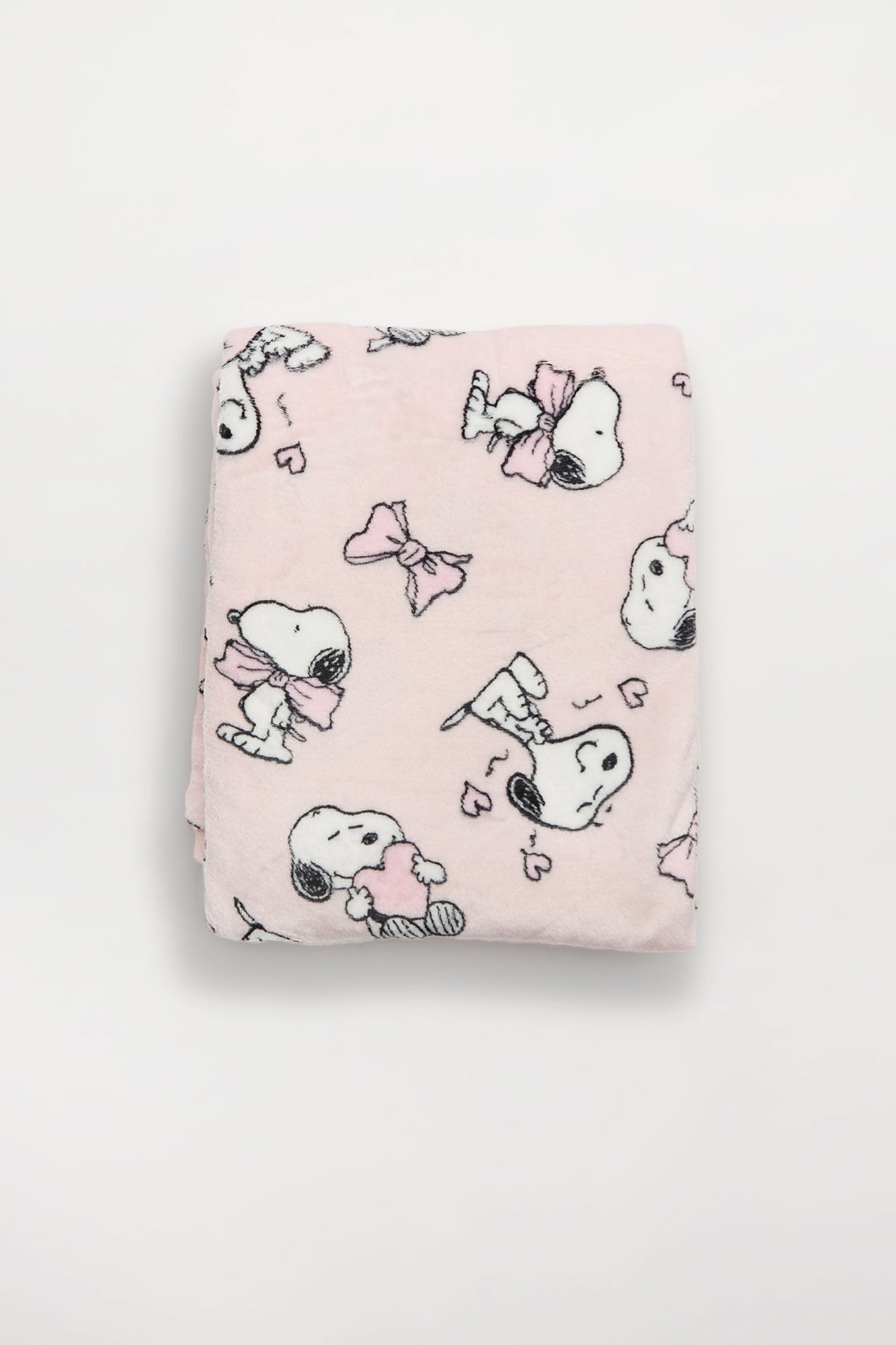 Peanuts Snoopy Bow Plush Blanket - Light Pink / O/S