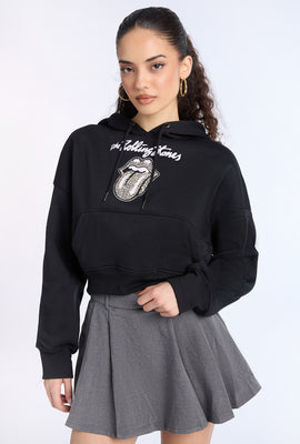 The Rolling Stones Graphic Cropped Hoodie