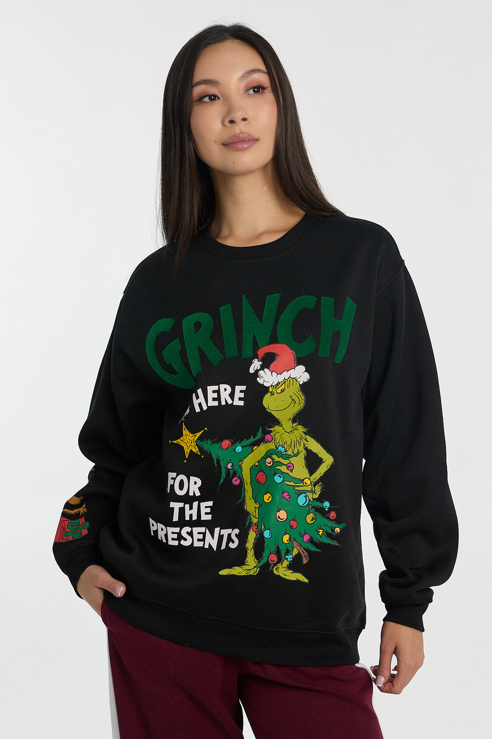 Sweatshirt à col ras du cou imprimé de Noël The Grinch Sweatshirt à col ras du cou imprimé de Noël The Grinch