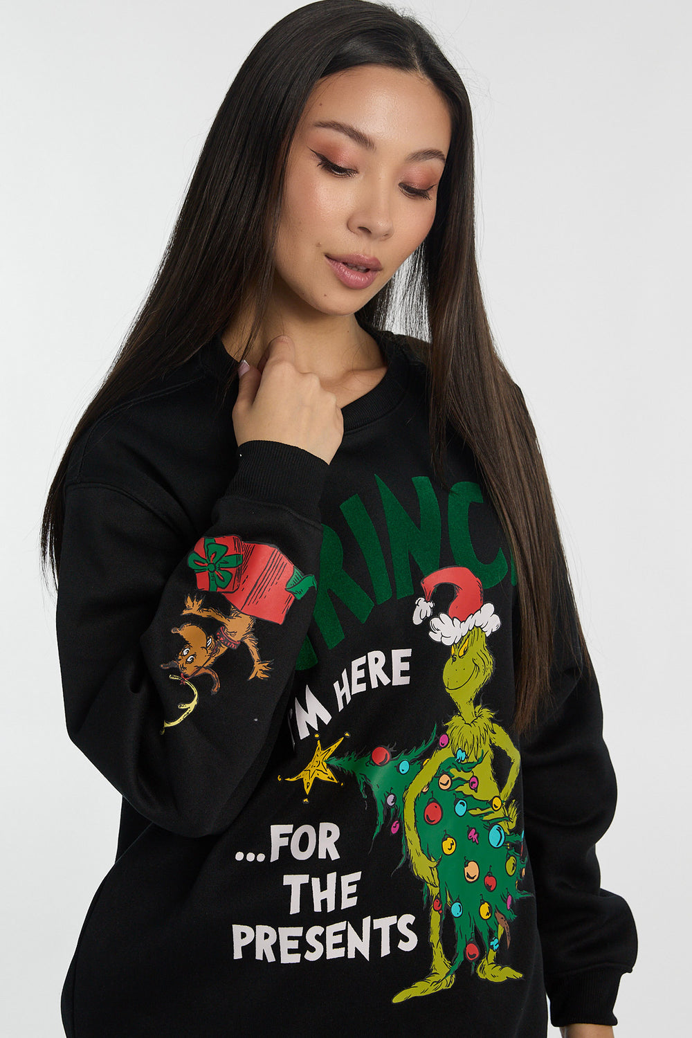 Sweatshirt à col ras du cou imprimé de Noël The Grinch Sweatshirt à col ras du cou imprimé de Noël The Grinch