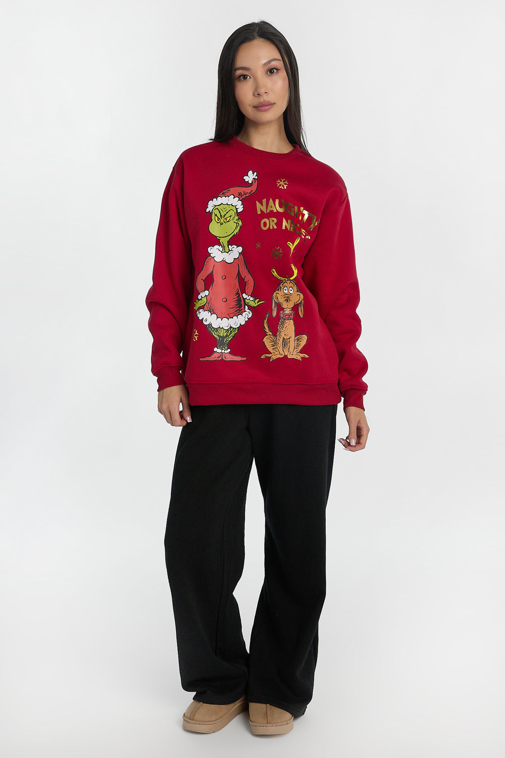 Sweatshirt à col ras du cou imprimé Naughty Or Nice The Grinch Sweatshirt à col ras du cou imprimé Naughty Or Nice The Grinch