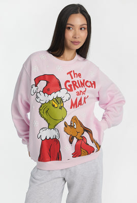 Sweatshirt à col ras du cou imprimé The Grinch et Max