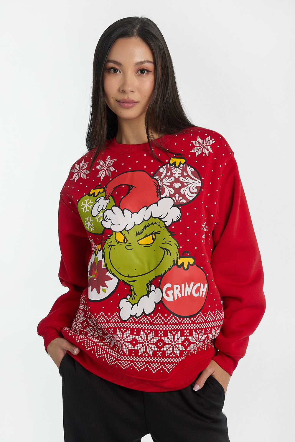 Sweatshirt à col ras du cou imprimé de Noël The Grinch Sweatshirt à col ras du cou imprimé de Noël The Grinch