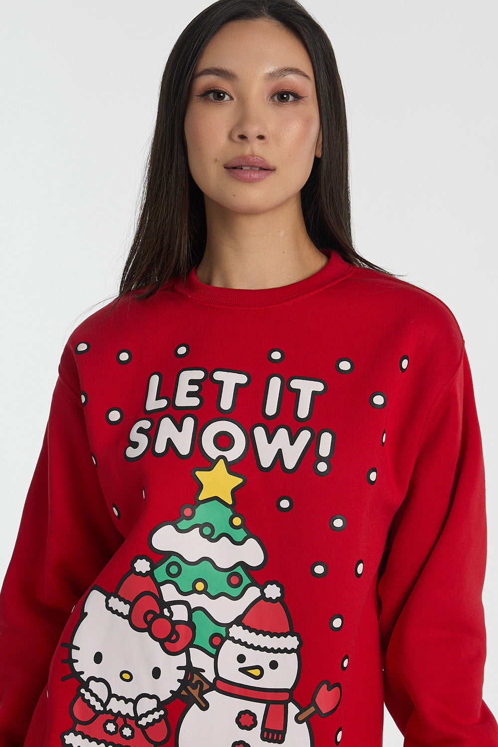 Sweatshirt à col ras du cou imprimé Let It Snow Hello Kitty Sweatshirt à col ras du cou imprimé Let It Snow Hello Kitty