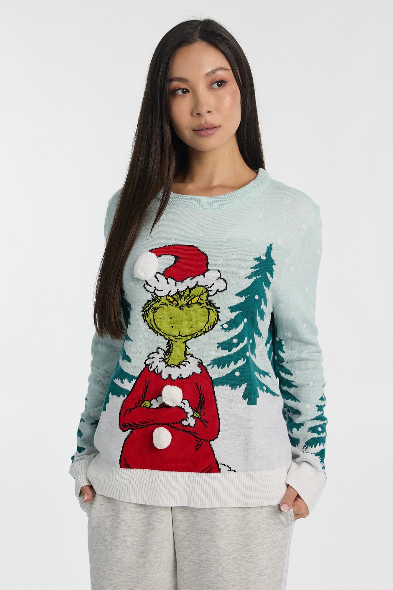 The Grinch And Max Graphic Crewneck Sweater - Blue /